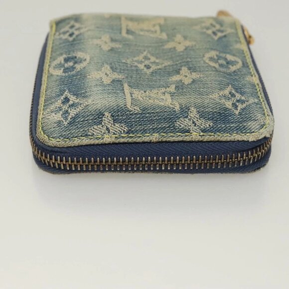 LOUIS VUITTON Monogram Denim Mini Zippy Wallet Wallet Blue M95342 LV Auth 135447 - Picture 3 of 13